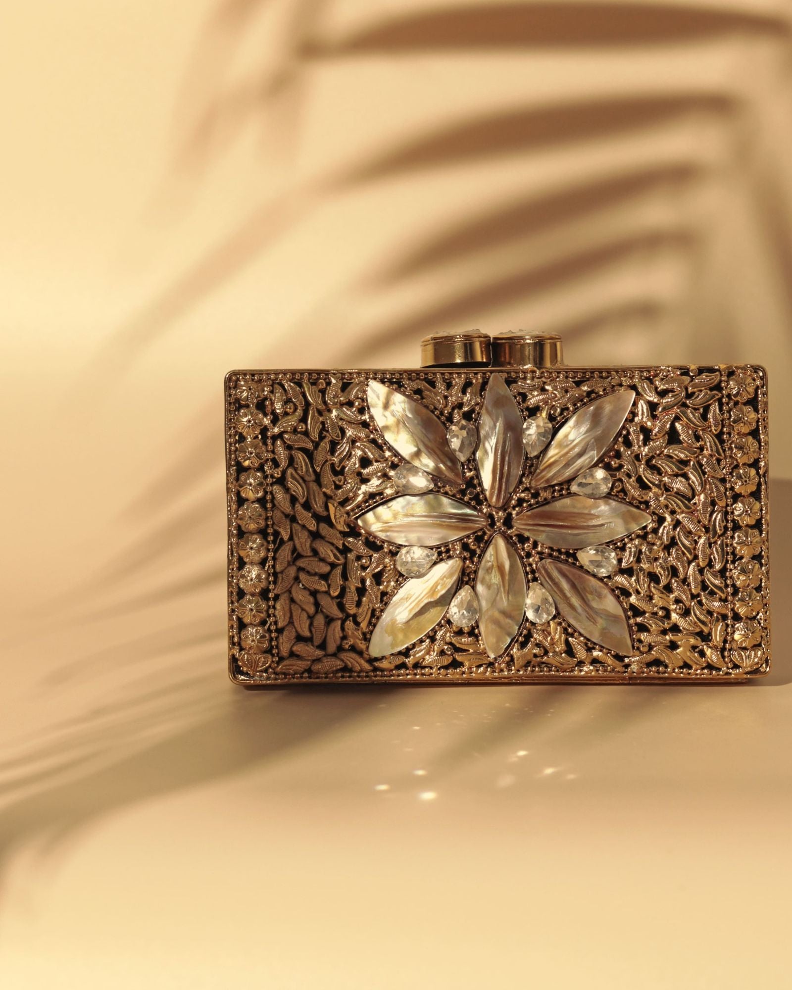 Nadia Embellished Mother of Pearl Clutch