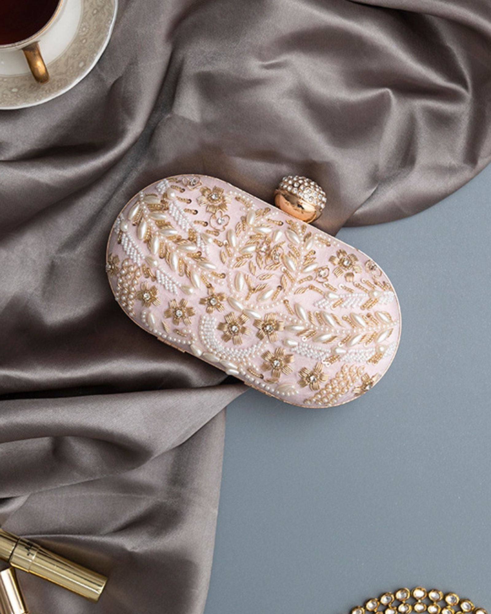 Elizah Zarozi Hand Embroidered Clutch