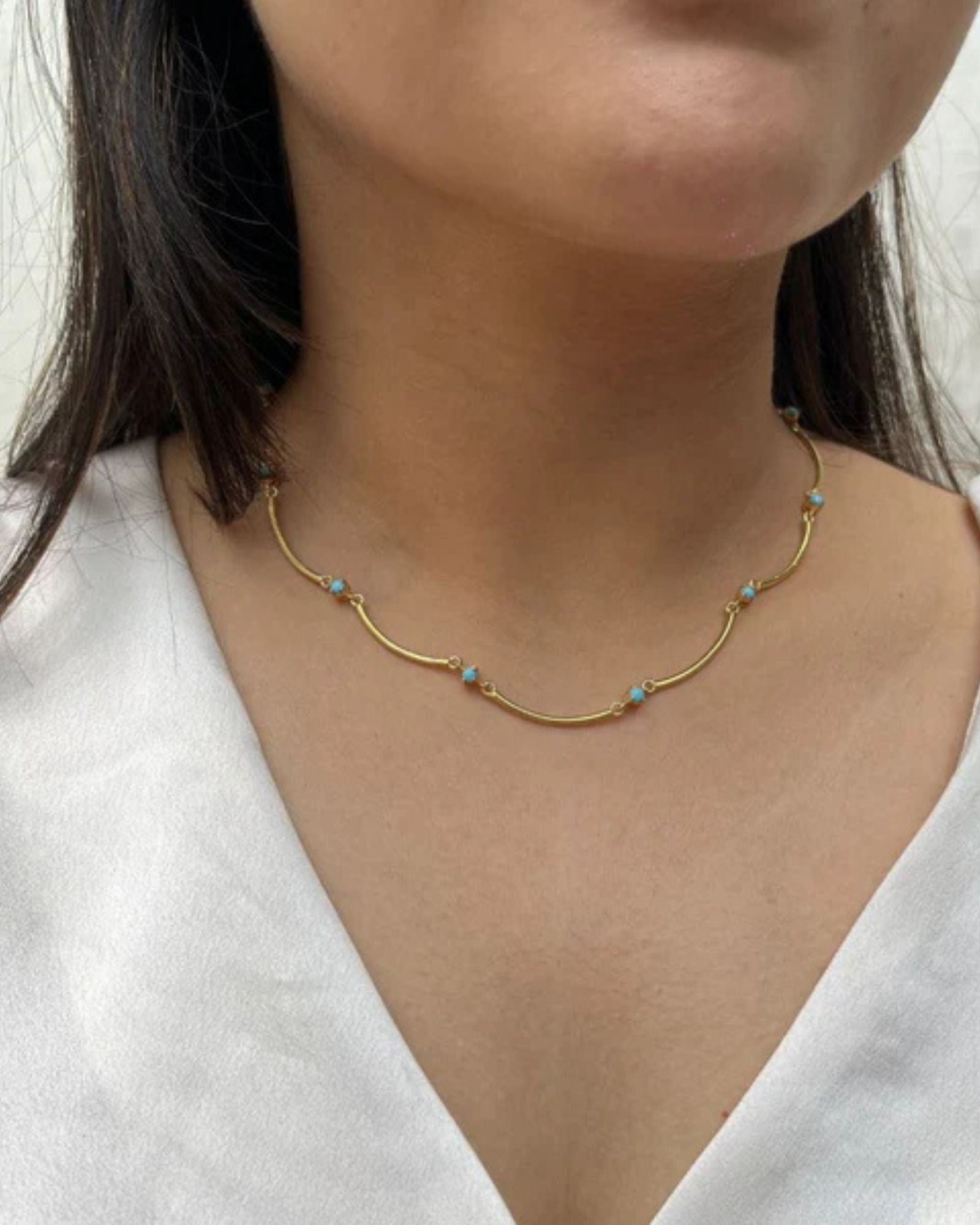 ARC NECKLACE WITH TURQUOISE