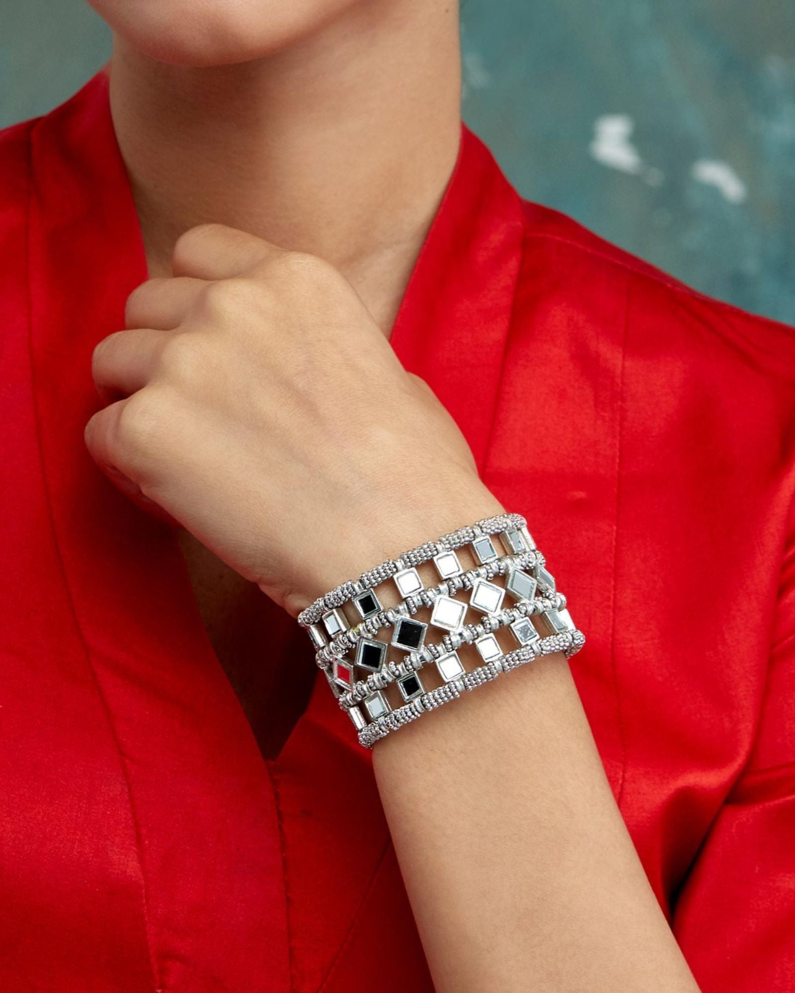 Mirror Silver Falak Mumtaz Bracelet