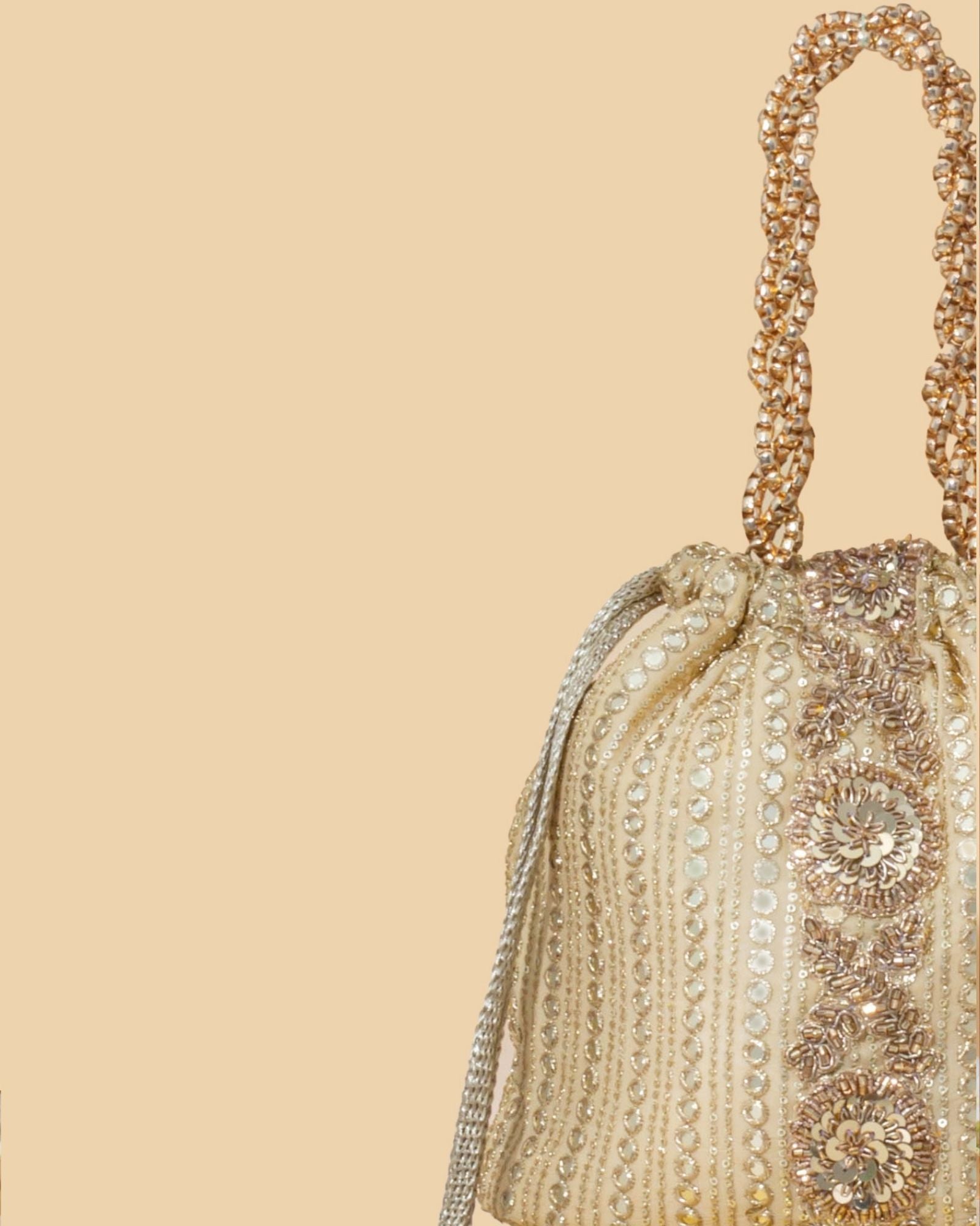 Yari Embroidered Bucket bag - Gold