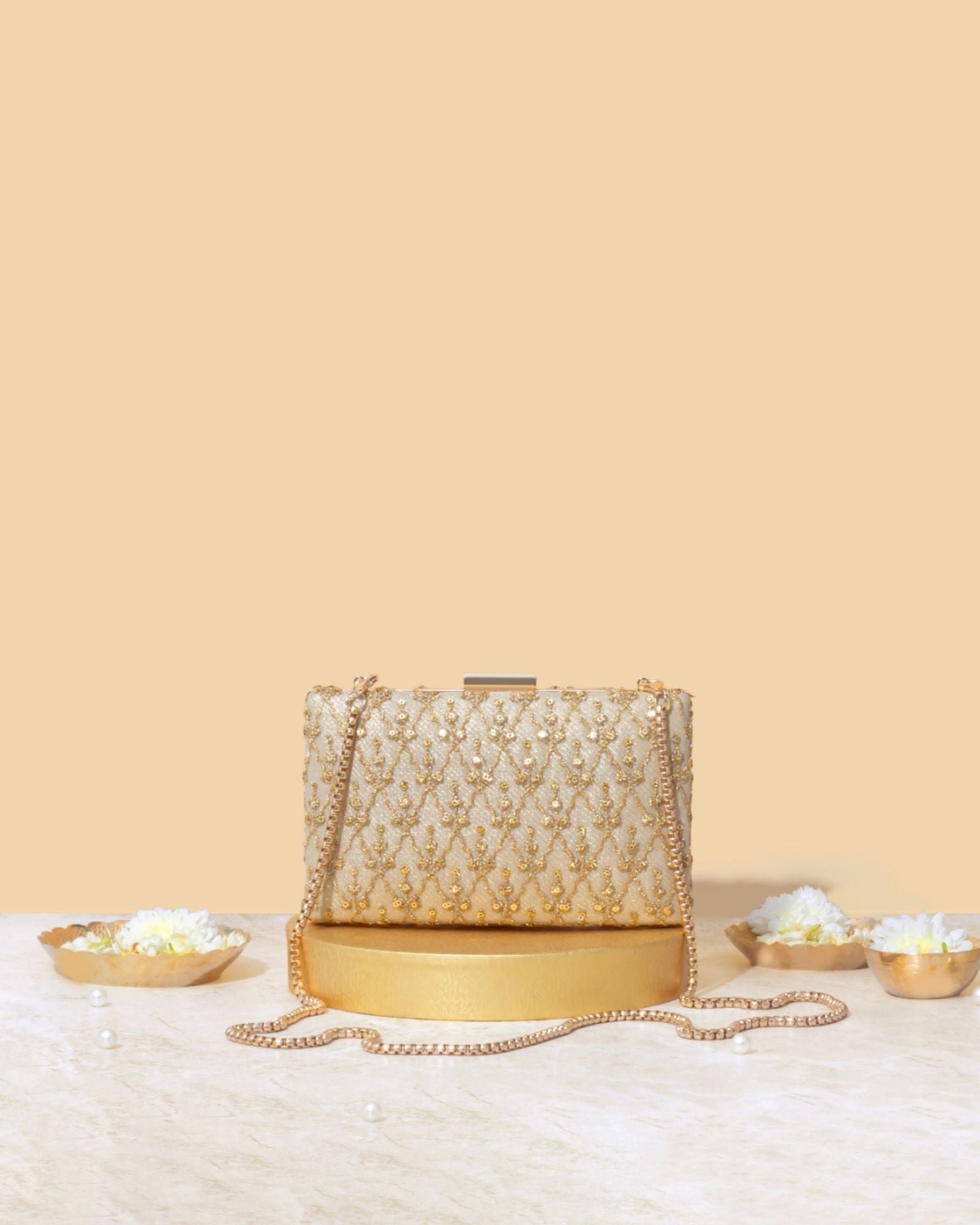 Anya Box Clutch - Gold