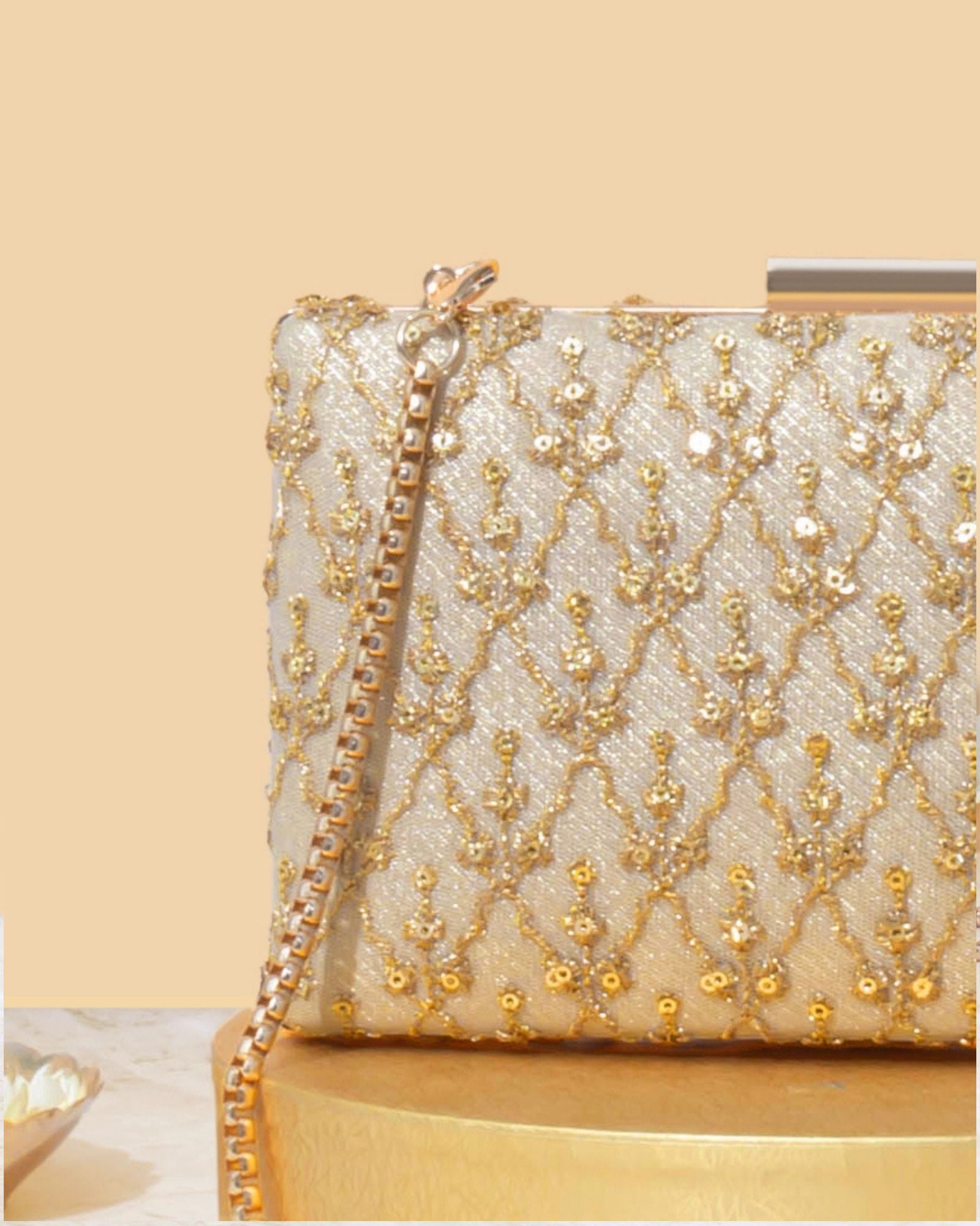 Anya Box Clutch - Gold