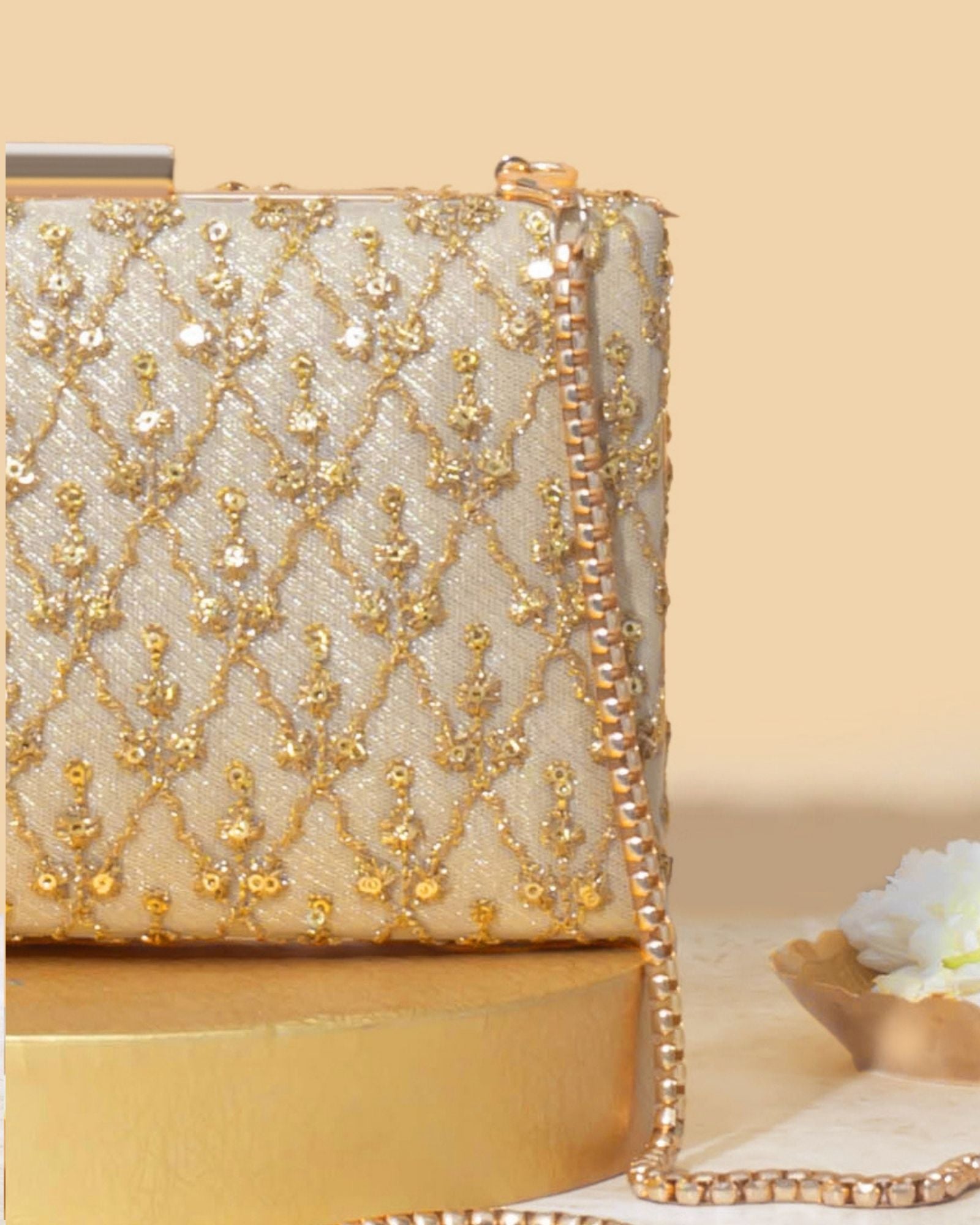 Anya Box Clutch - Gold