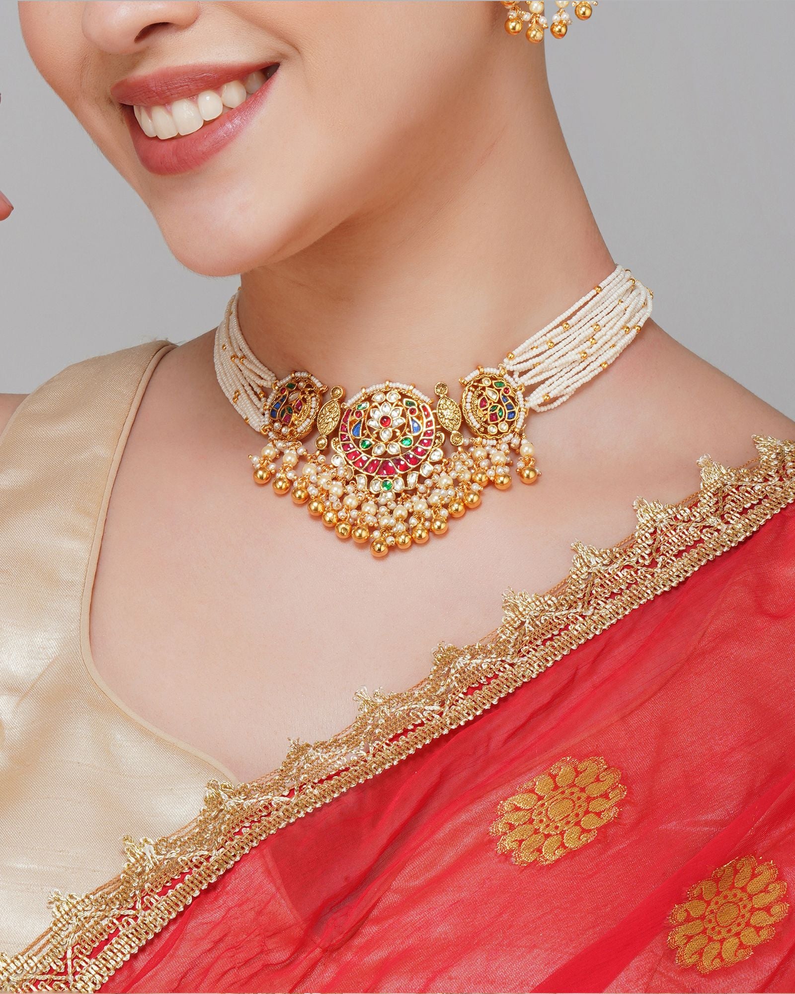 Pachi kundan Gold plated Necklace Set