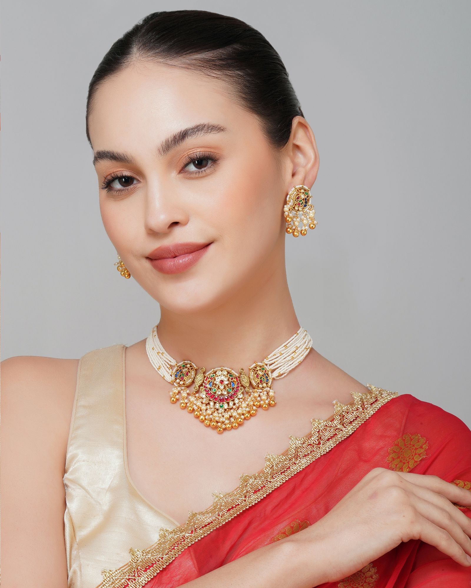 Pachi kundan Gold plated Necklace Set