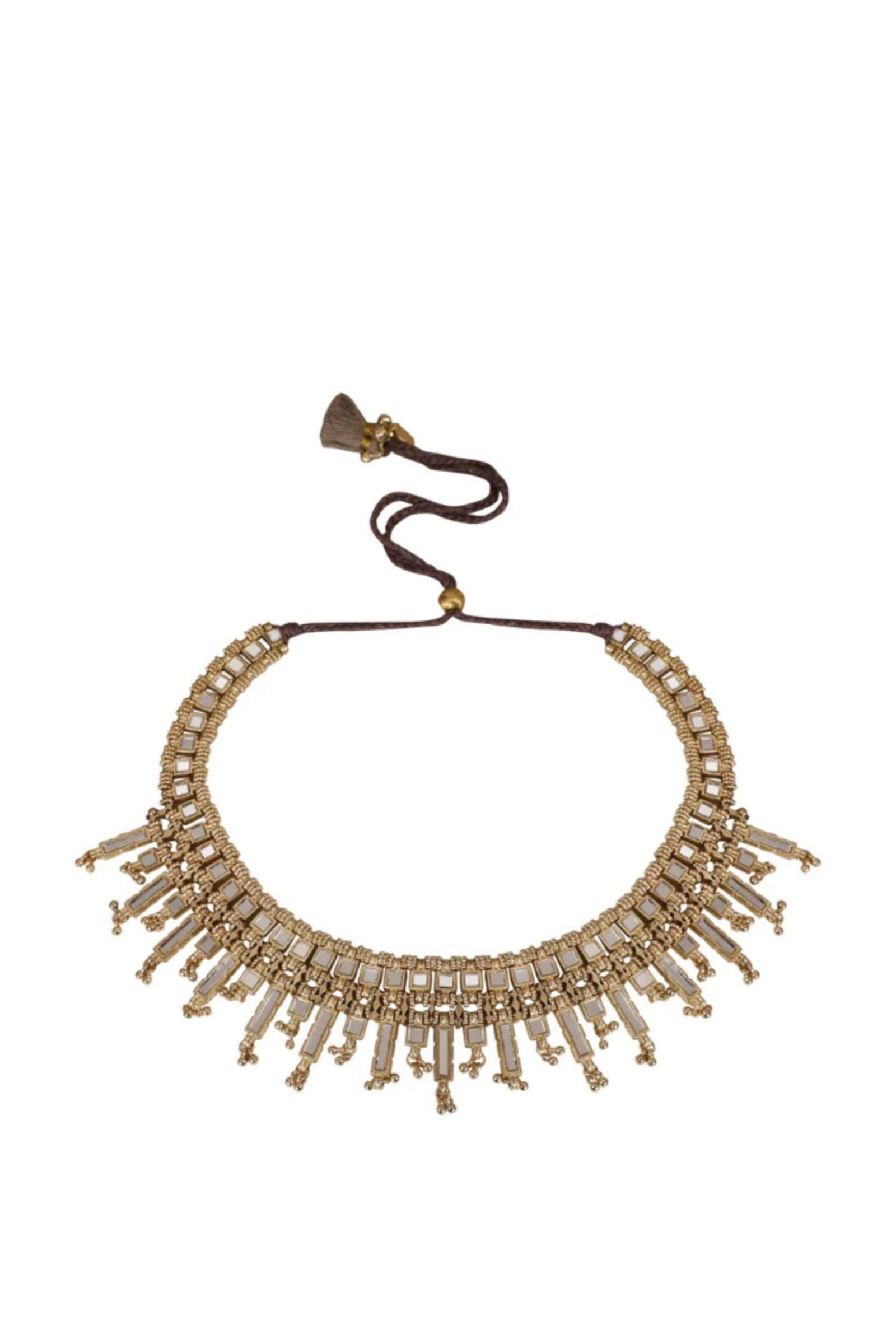 Mirror Gold Falak Qabeela Necklace