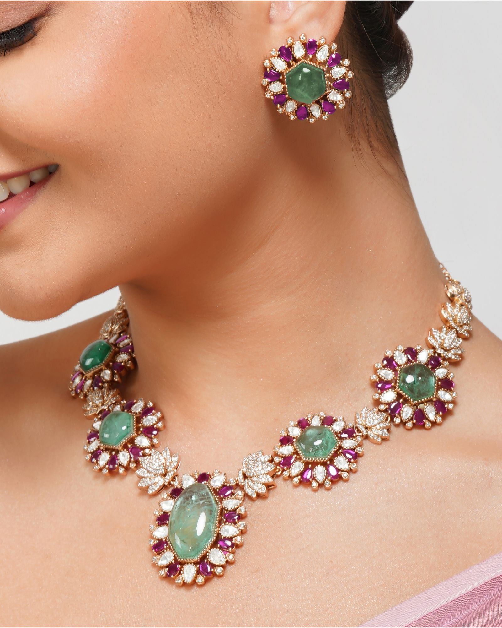 Inaya Kundan Polki Necklace set