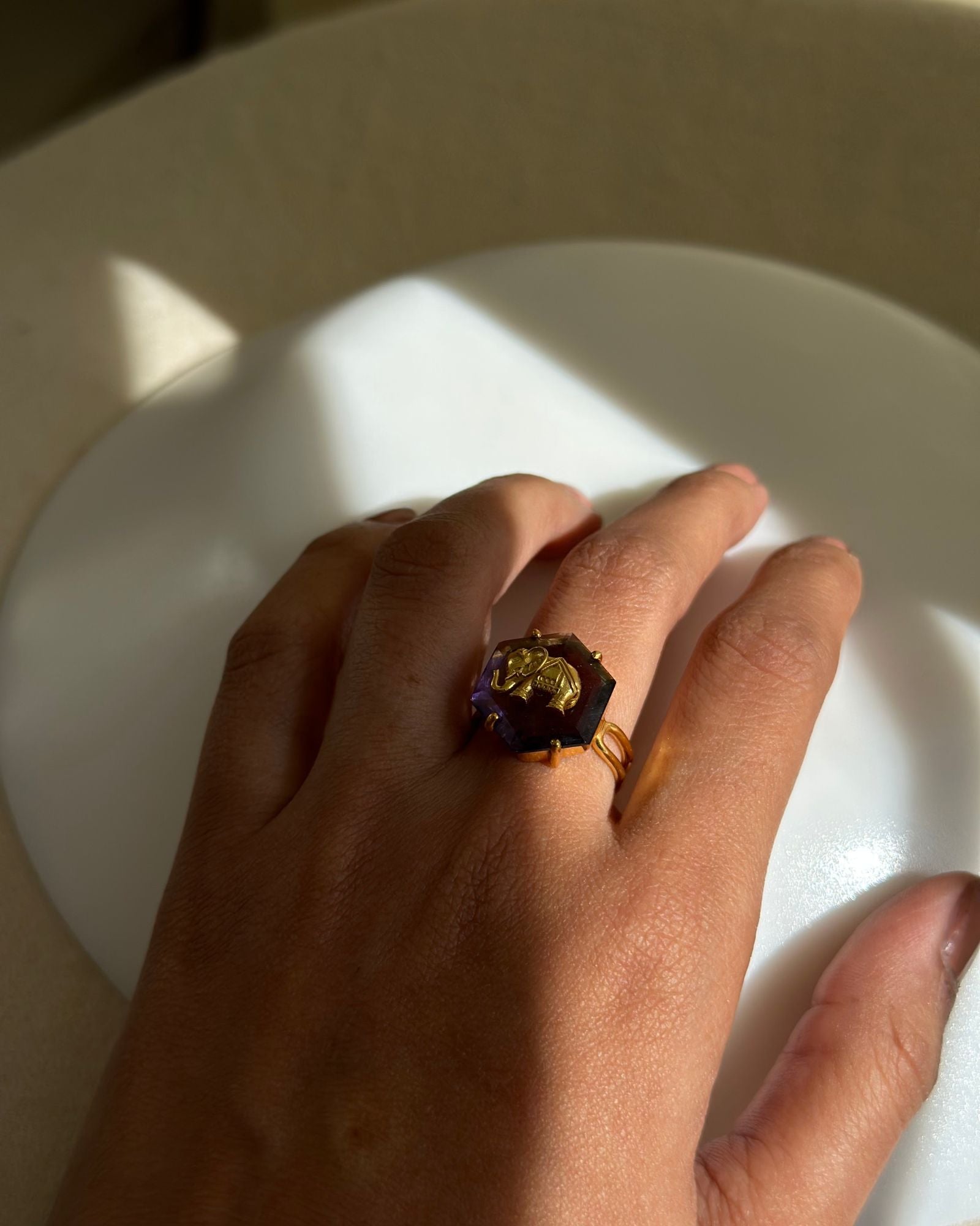 Haathi Ring Amethyst