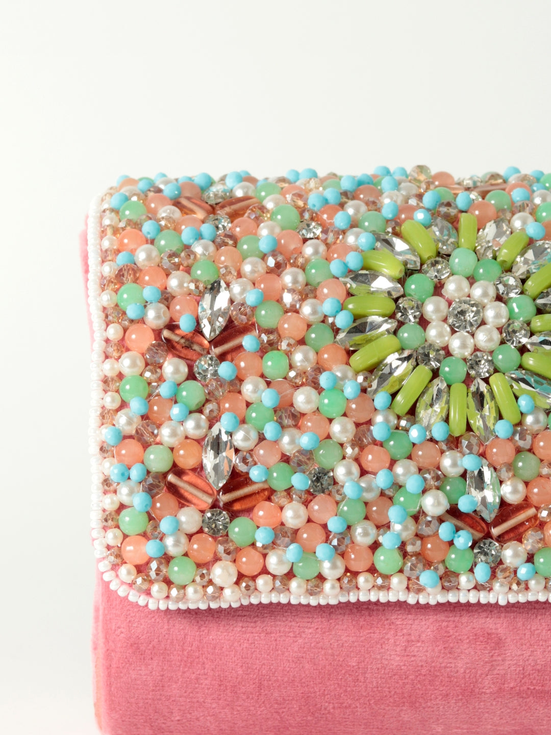 Rainbow Embellished Flap over Clutch Bag