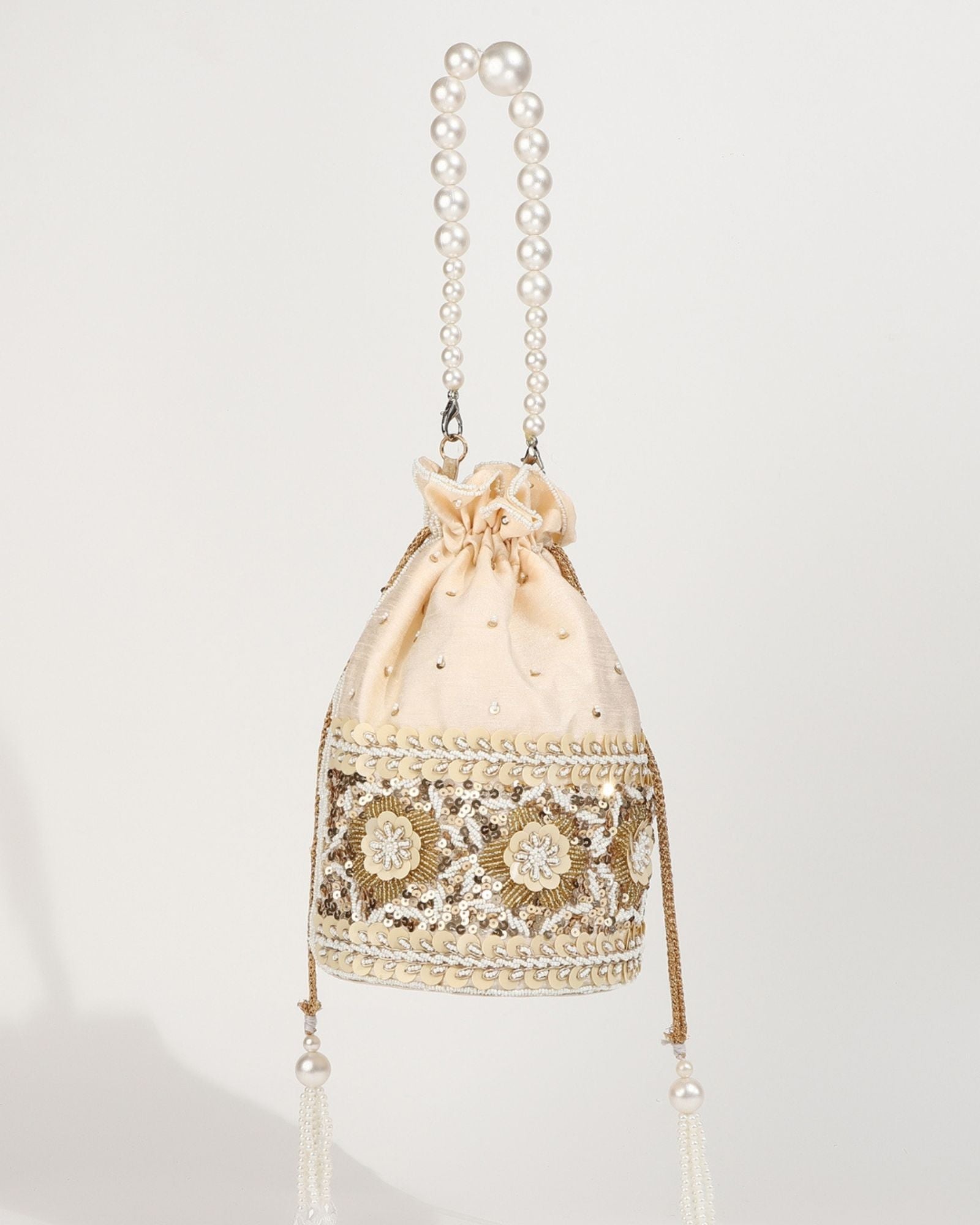 Ama Potli Bag with Pearl Handle