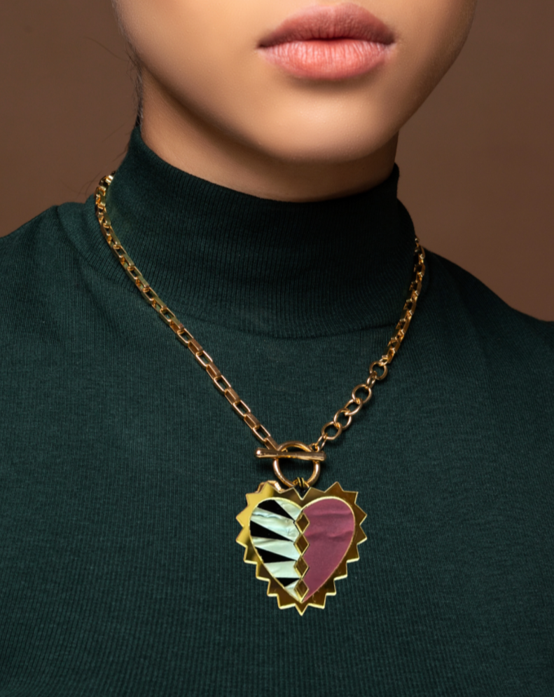 The Rare Heart Gold Toggle Link Necklace
