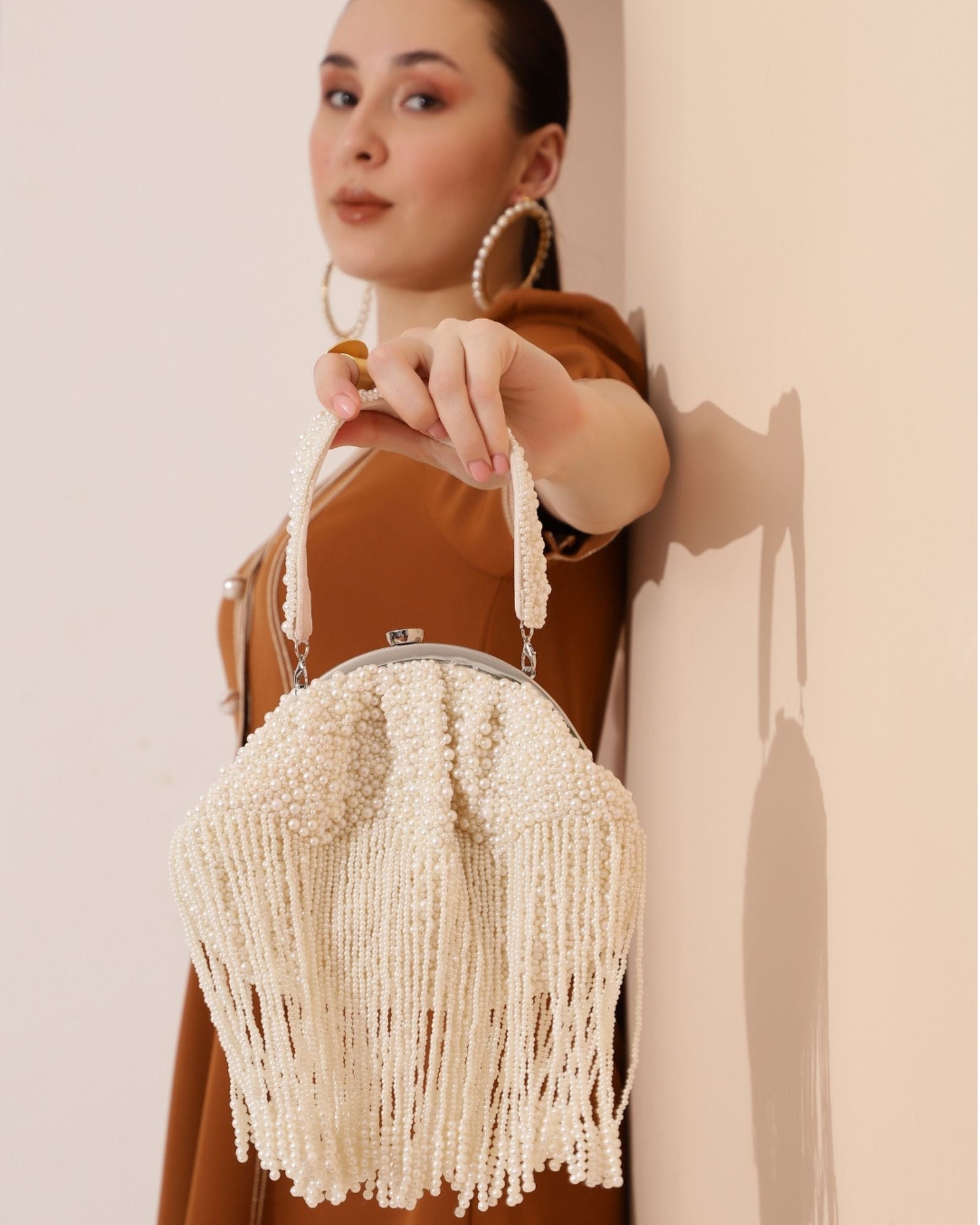 Pearl Batua Bag with Tassels