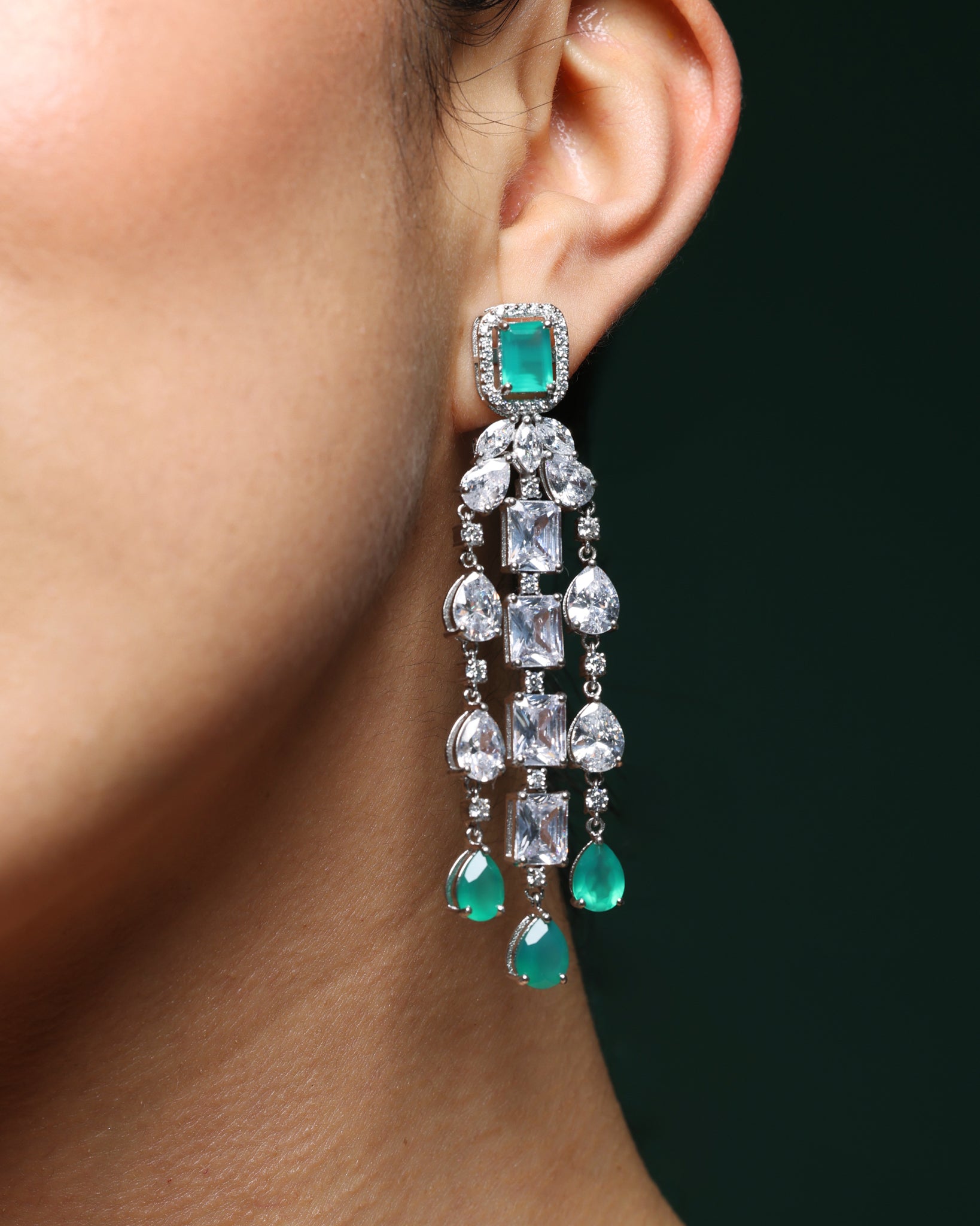 Twilight Radiant Emerald Drop Earrings