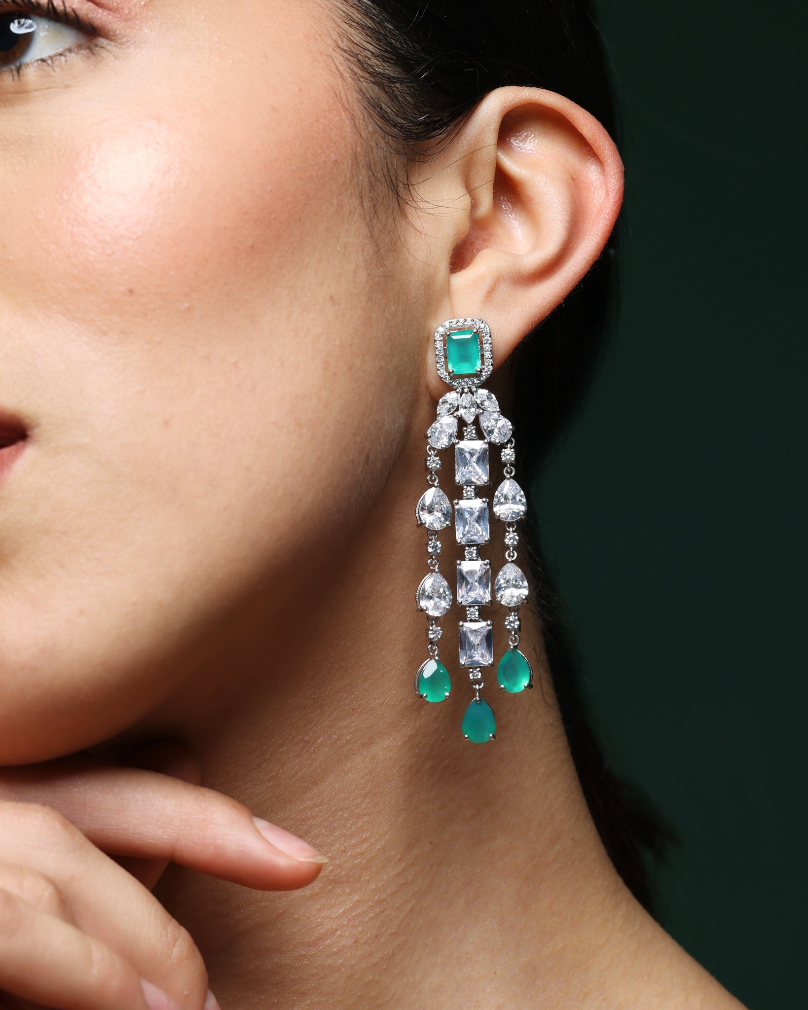 Twilight Radiant Emerald Drop Earrings