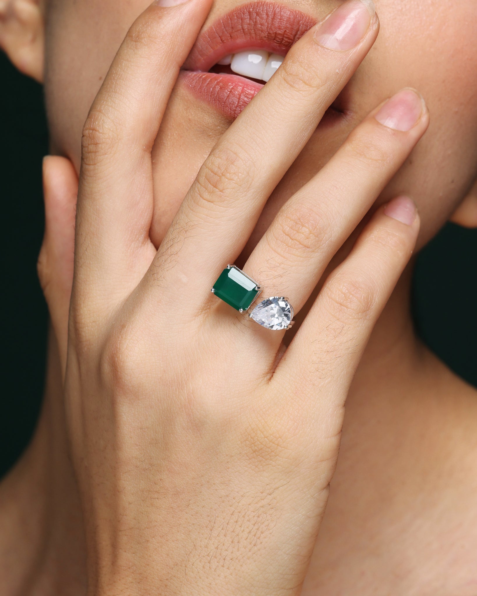 Radiant Emerald Promise Ring