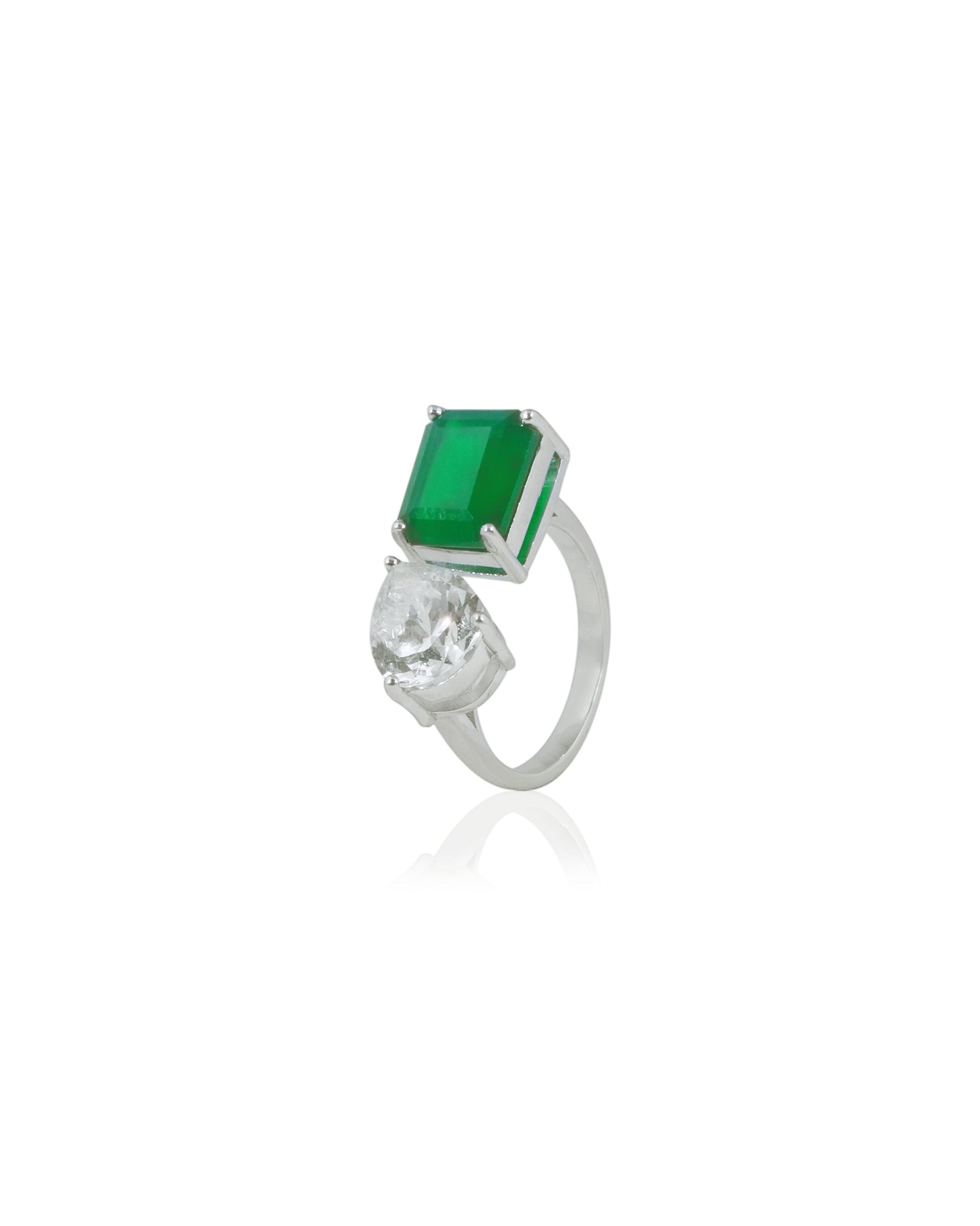 Radiant Emerald Promise Ring