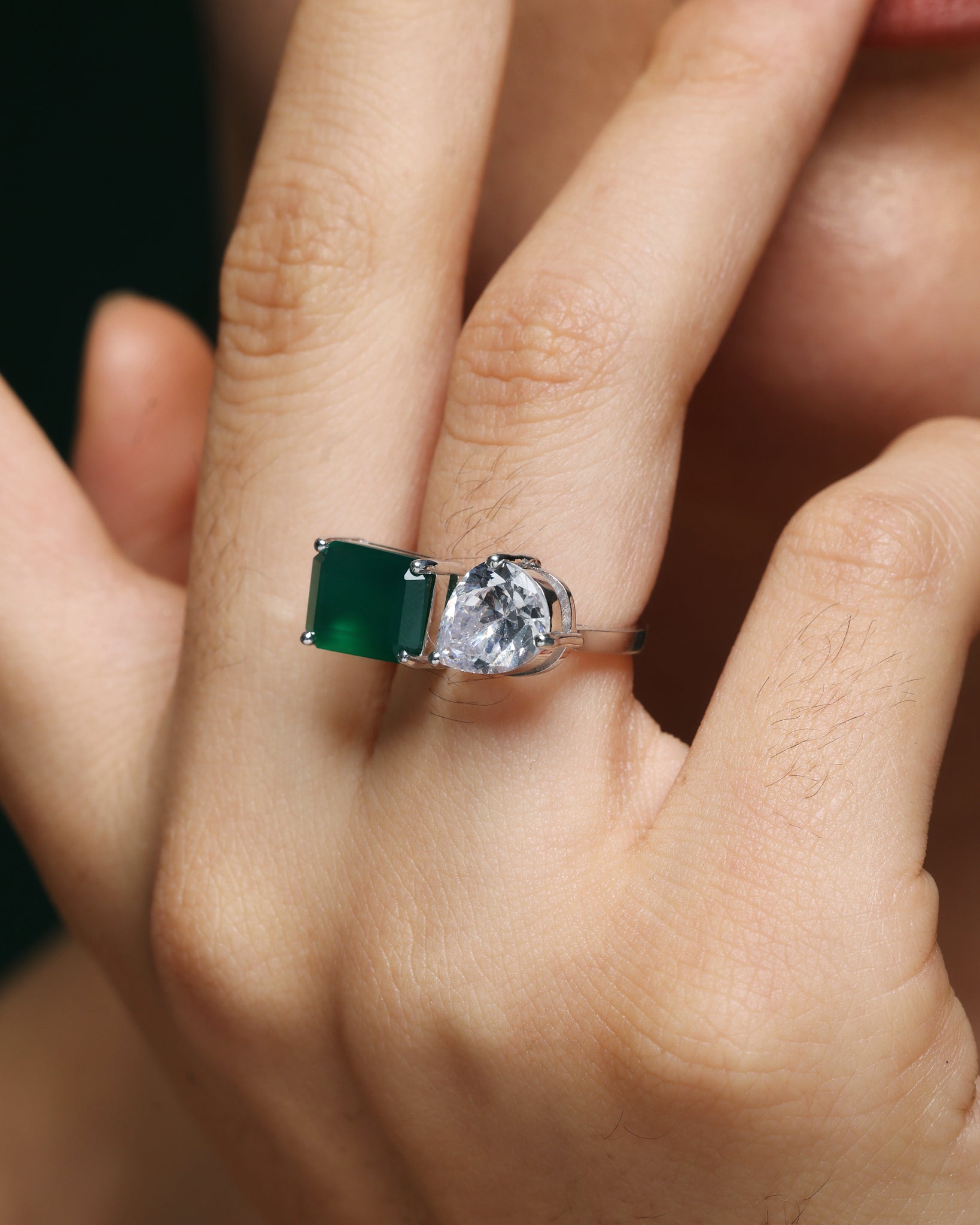 Radiant Emerald Promise Ring