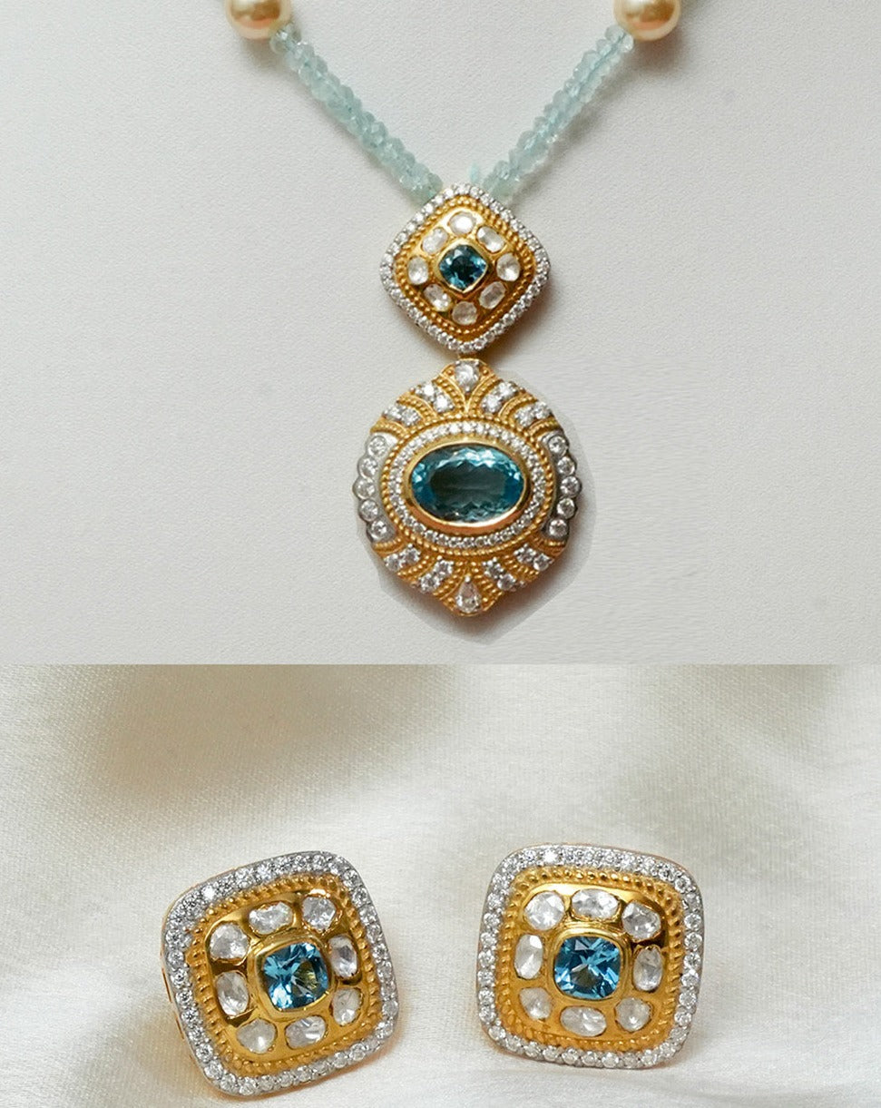 Dia Topaz Pendant Set